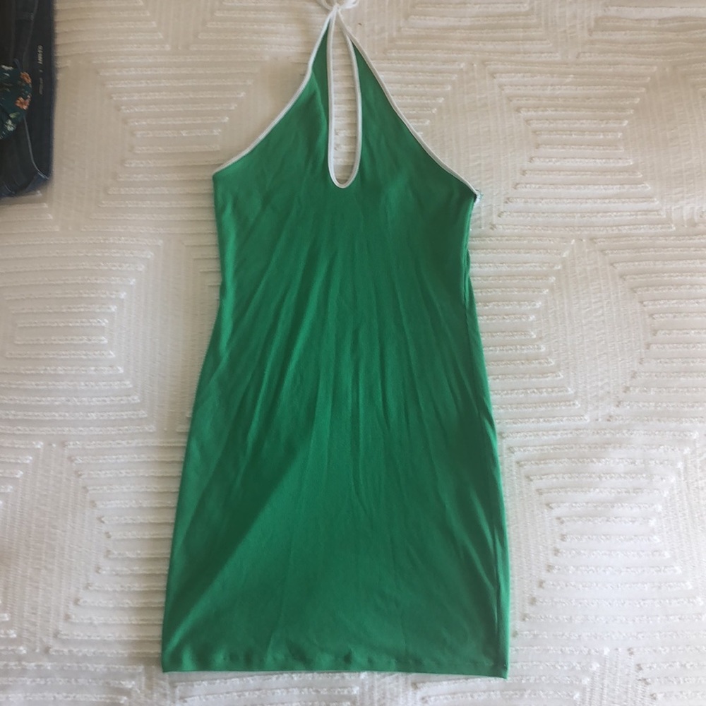 Wild fable green retro halter mini dress